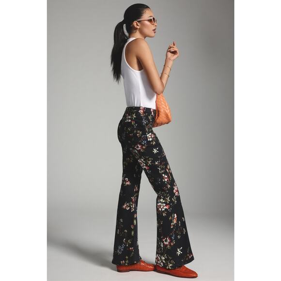 Athropologie Womens Pilcro Mid-Rise Demilune Floral Utility Pants size 32 - Picture 2 of 13